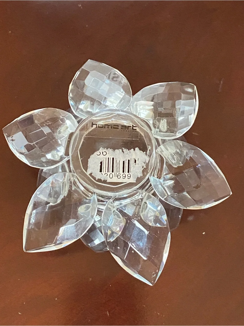 NIB Crystal Lotus Tea Light/Candle Holders - Clear (Set of 2)